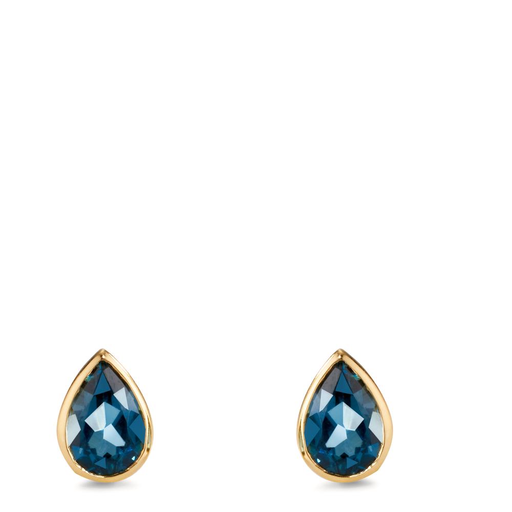 Ohrstecker 750/18 K Gelbgold London Blue Topas 2 Steine