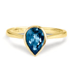 Fingerring 750/18 K Gelbgold London Blue Topas