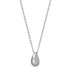 Collier Silber Zirkonia rhodiniert Tropfen 40-45 cm verstellbar