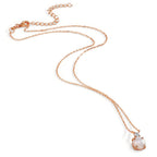 Collier Silber Zirkonia rosé vergoldet Perlmutt 40-45 cm verstellbar