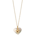Set 375/9 K Gelbgold Perlmutt weiss Herz 40-42 cm verstellbar