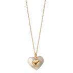 Set 375/9 K Gelbgold Perlmutt weiss Herz 40-42 cm verstellbar
