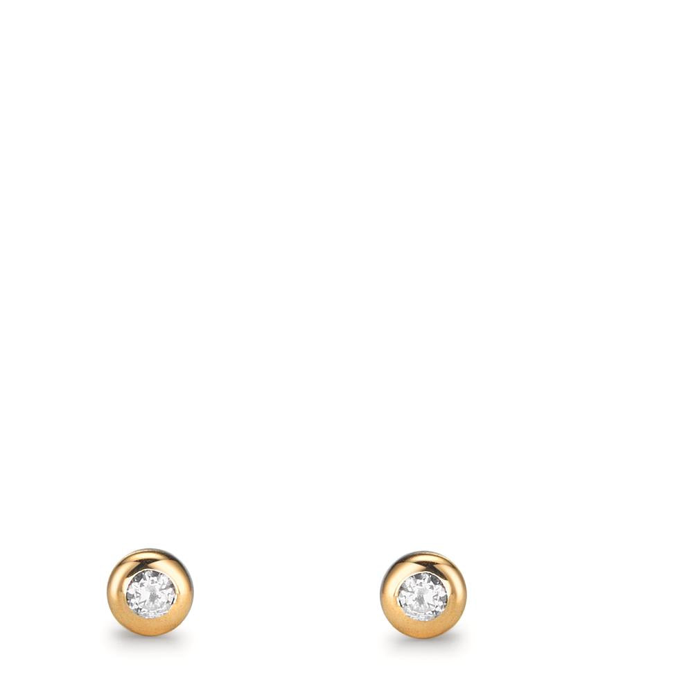 Ohrstecker 375/9 K Gelbgold Zirkonia 2 Steine Ø3.5 mm