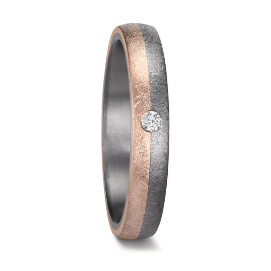 Partnerring 999 Tantal, 585/14 K Rosegold Diamant 0.04 ct, w-si