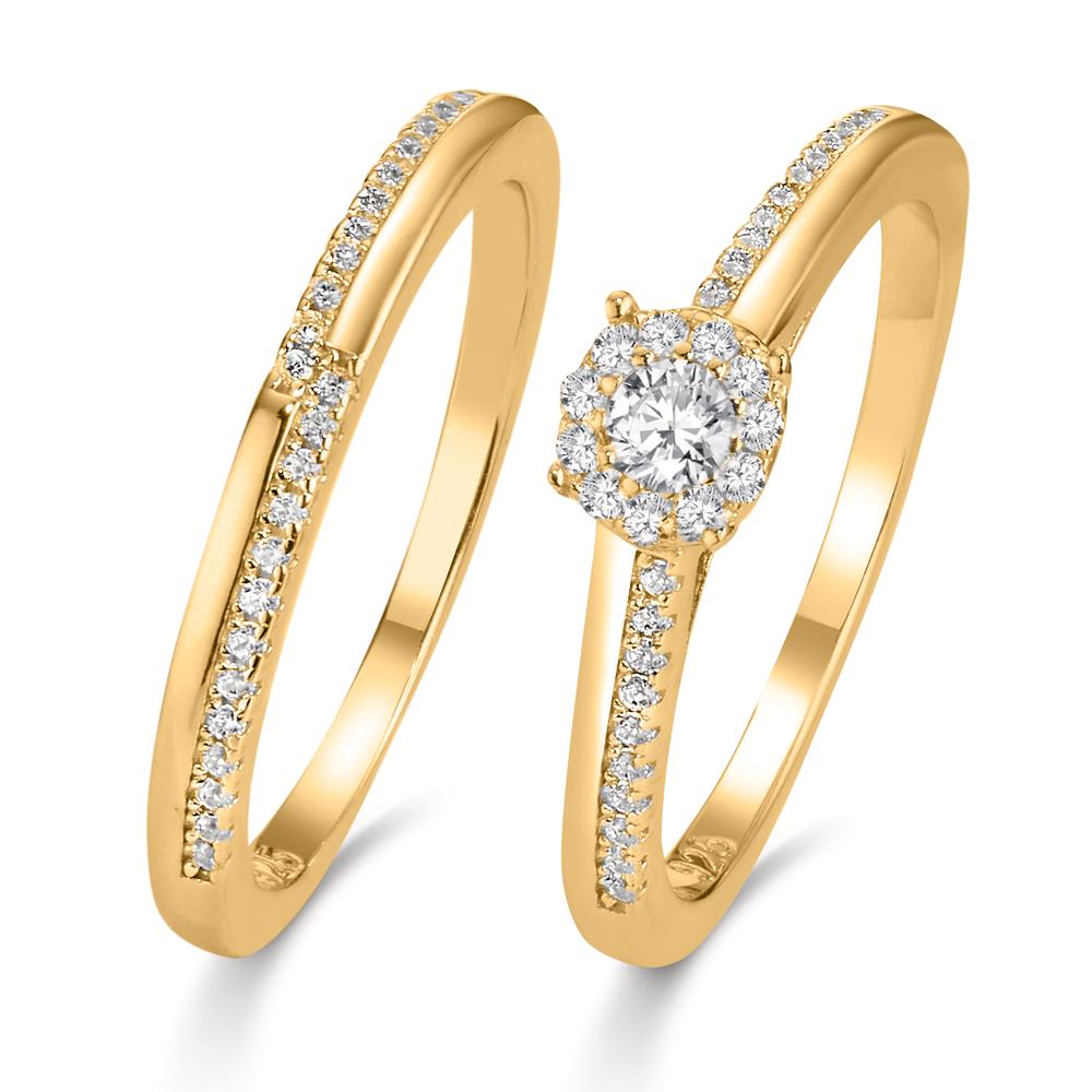 Fingerring Silber Zirkonia vergoldet