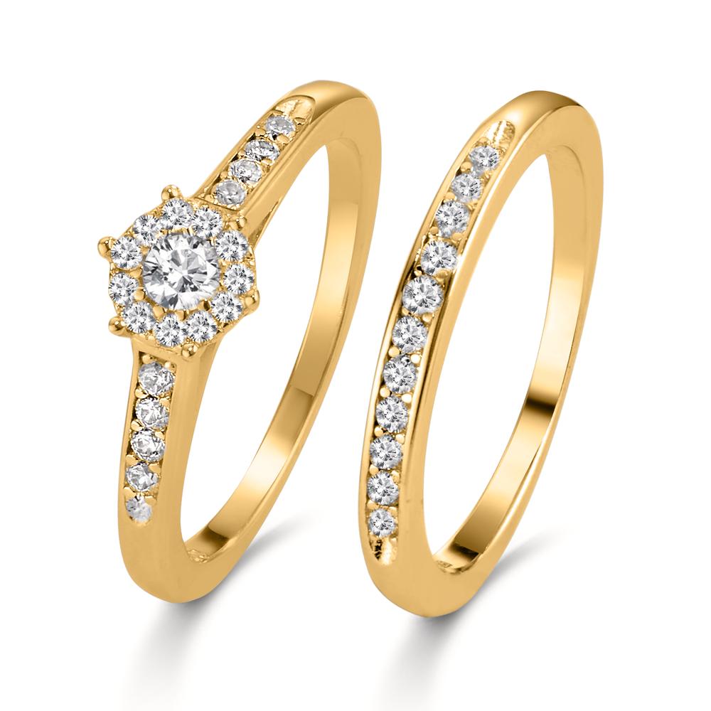 Fingerring Silber Zirkonia vergoldet