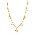 Collier Silber Zirkonia vergoldet Stern 40-45 cm verstellbar