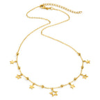 Collier Silber Zirkonia vergoldet Stern 40-45 cm verstellbar