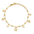 Armband Silber Zirkonia gelb vergoldet Stern verstellbar