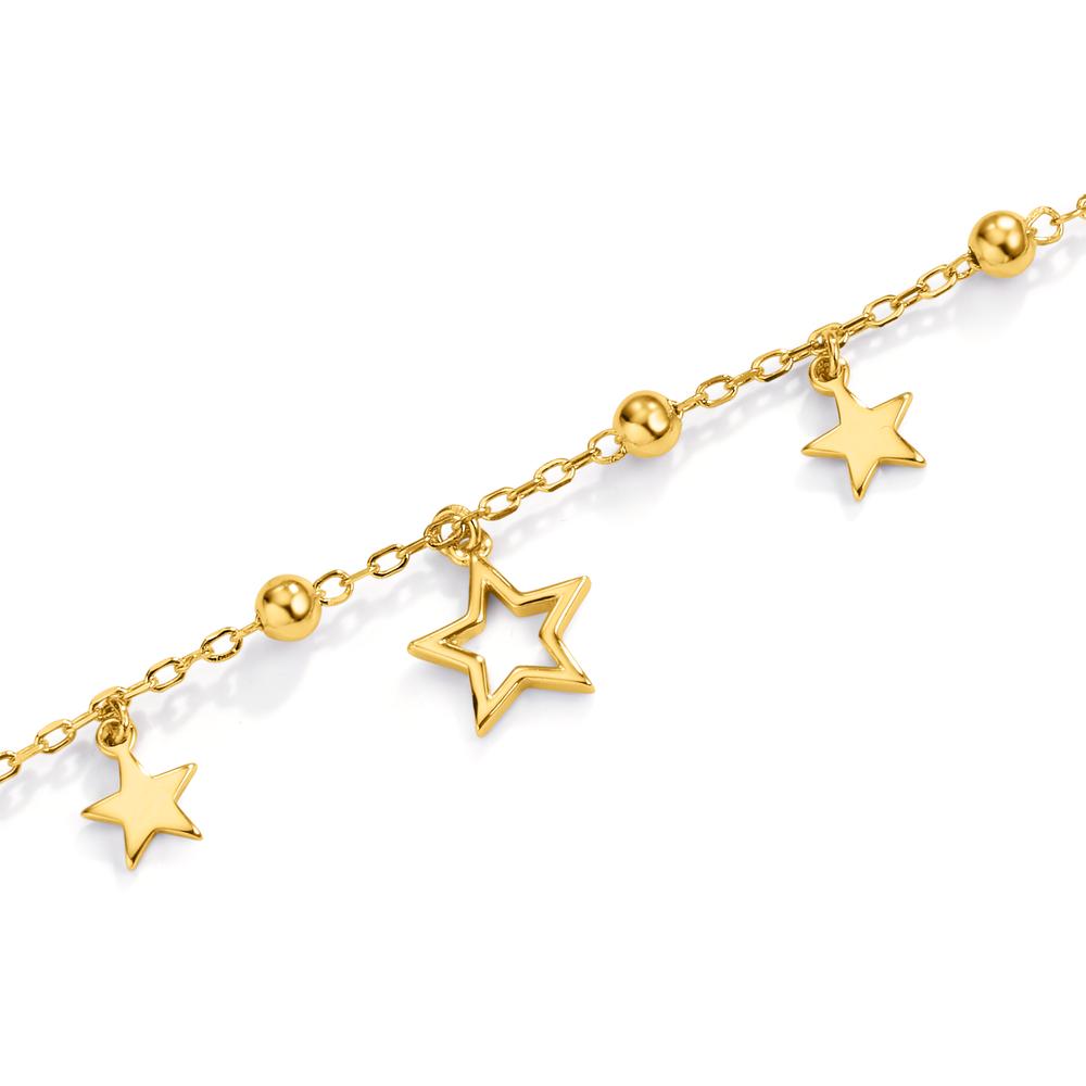 Armband Silber Zirkonia gelb vergoldet Stern verstellbar