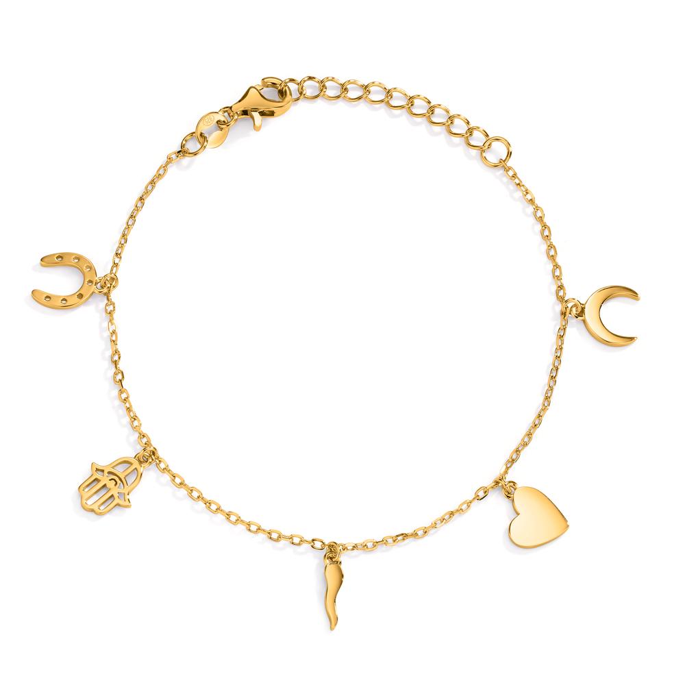 Armband Silber Zirkonia gelb vergoldet verstellbar