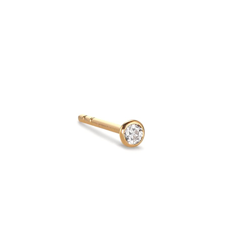 Ohrstecker 1 Stk 750/18 K Gelbgold Zirkonia Ø2.5 mm