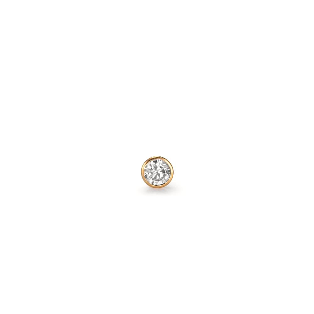 Ohrstecker 1 Stk 750/18 K Gelbgold Zirkonia Ø2.5 mm