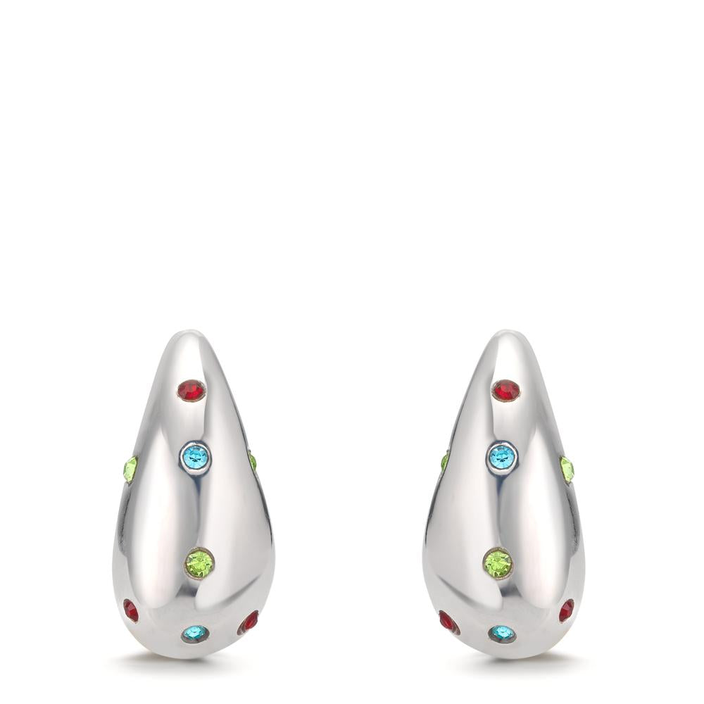 Ohrhänger Silber Zirkonia bunt, 24 Steine Tropfen