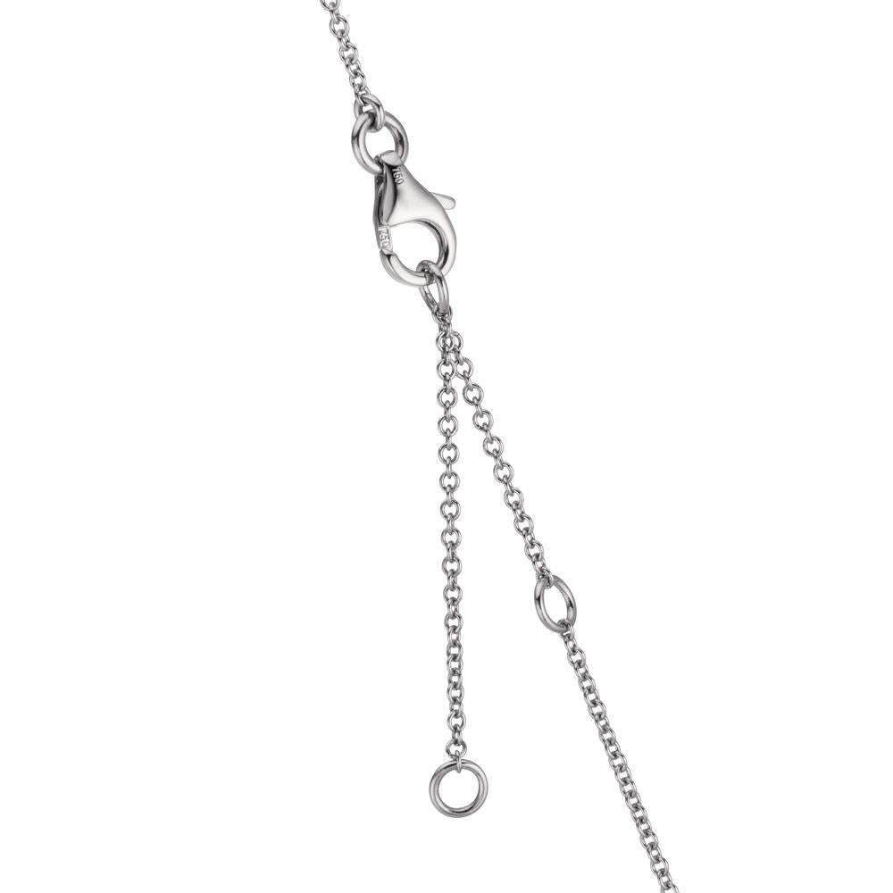 Collier 750/18 K Weissgold Topas 1.31 ct, 12 Steine, London Blue Topas 0.41 ct, 3 Steine, Quarz 0.06 ct, 2 Steine, Rosenquarz 0.19 ct, 4 Steine 40-45 cm verstellbar
