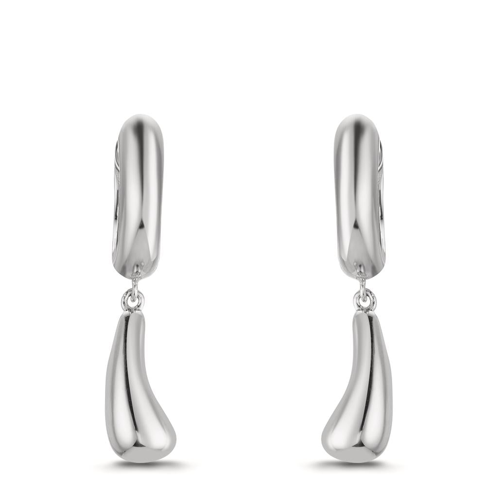 Klappcreolen Silber rhodiniert Tropfen