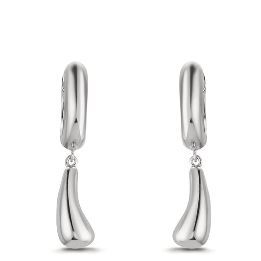 Klappcreolen Silber rhodiniert Tropfen