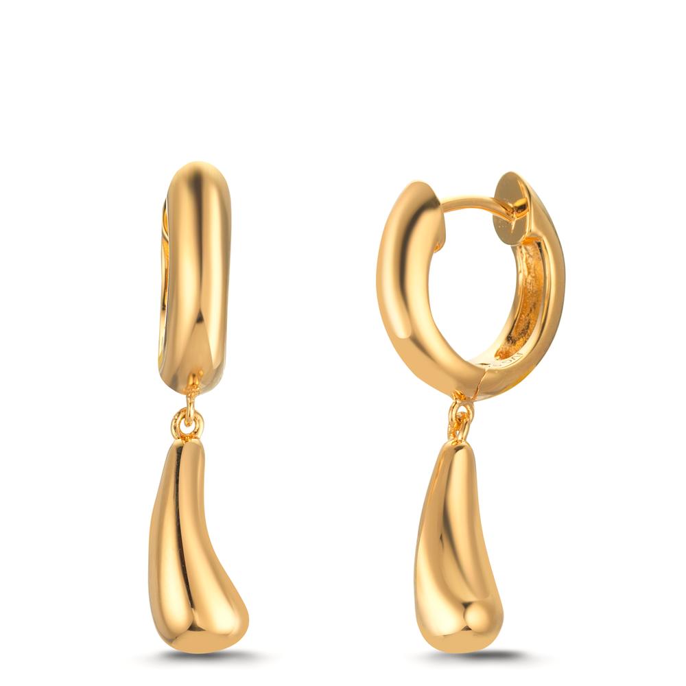 Klappcreolen Silber gelb vergoldet Tropfen