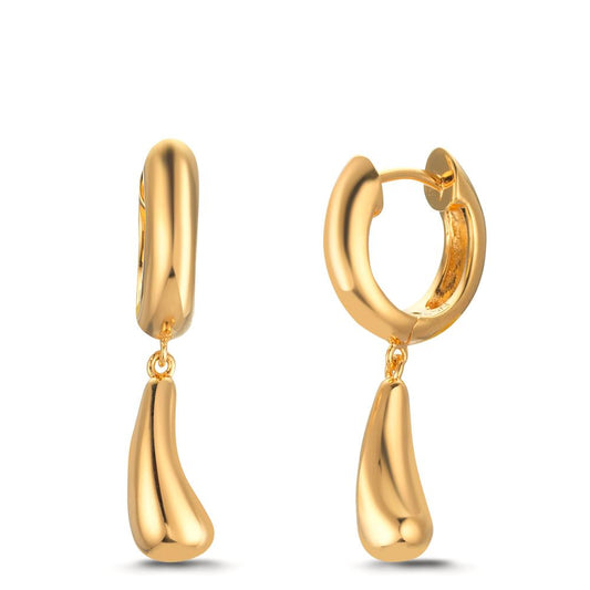 Klappcreolen Silber gelb vergoldet Tropfen