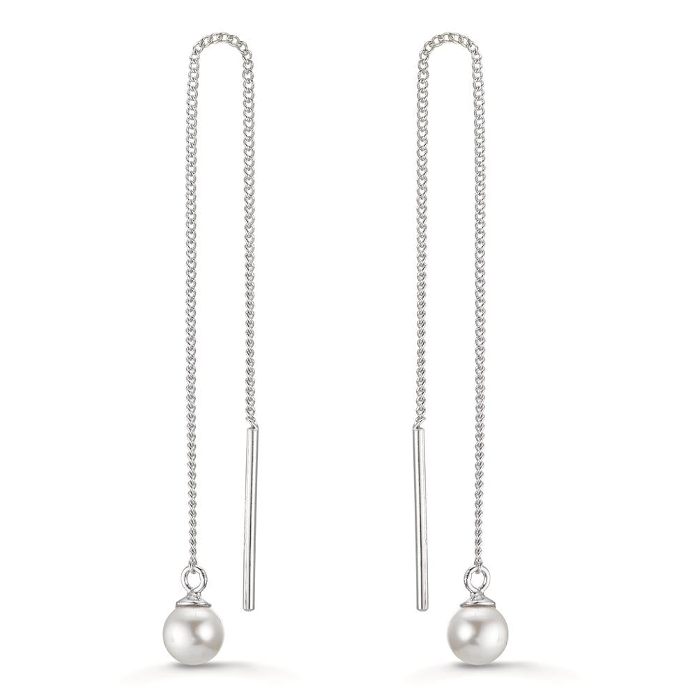 Durchziehohrhänger Silber rhodiniert shining Pearls, 2 Perlen, 5 mm