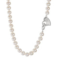 Collier Silber rhodiniert Süsswasserzuchtperlen 6-7 mm Herz 42 cm