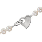 Collier Silber rhodiniert Süsswasserzuchtperlen 6-7 mm Herz 42 cm