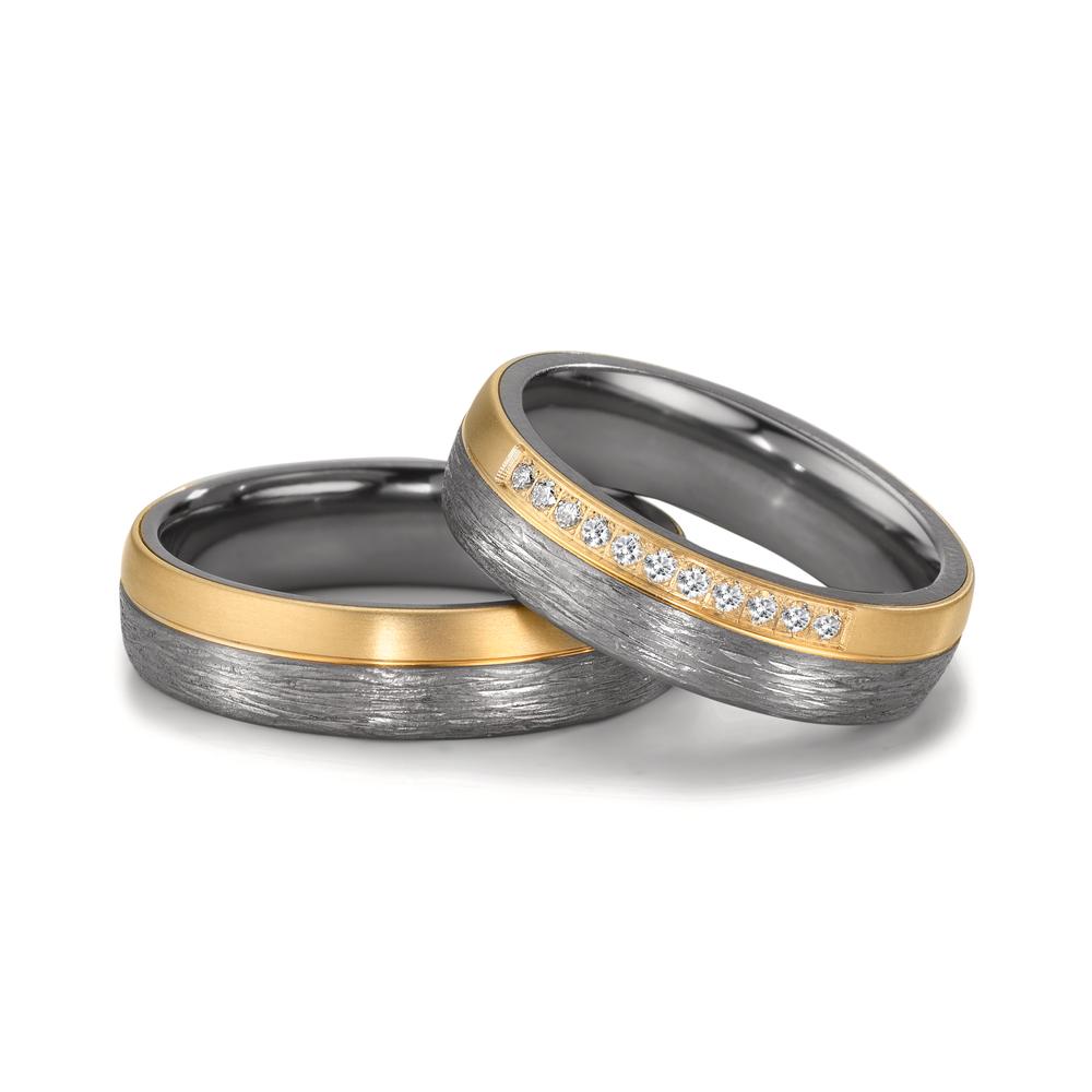 Partnerring 999 Tantal, 585/14 K Gelbgold