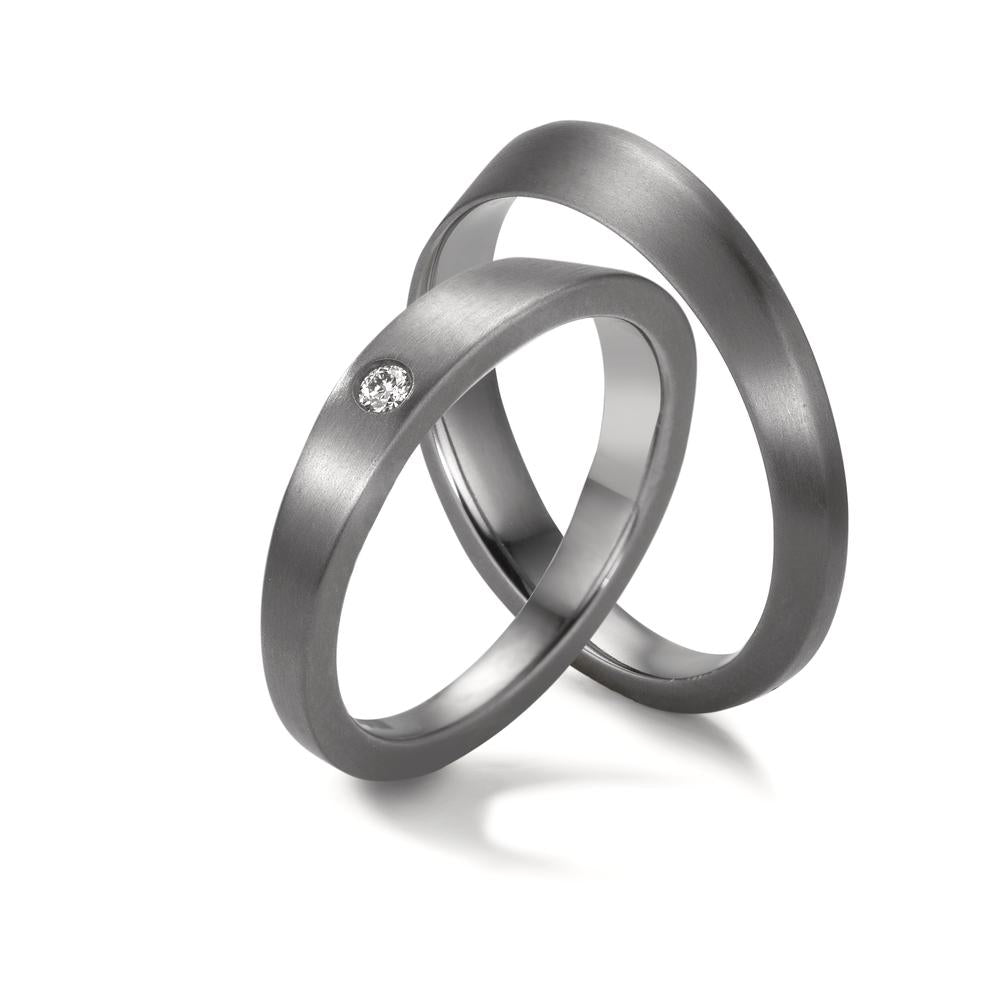 Partnerring 999 Tantal Diamanten 0.03 ct, w-si