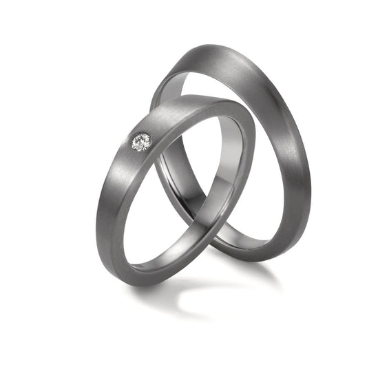 Partnerring 999 Tantal Diamanten 0.03 ct, w-si
