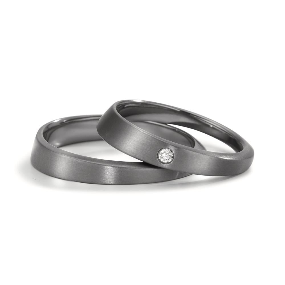 Partnerring 999 Tantal Diamanten 0.03 ct, w-si