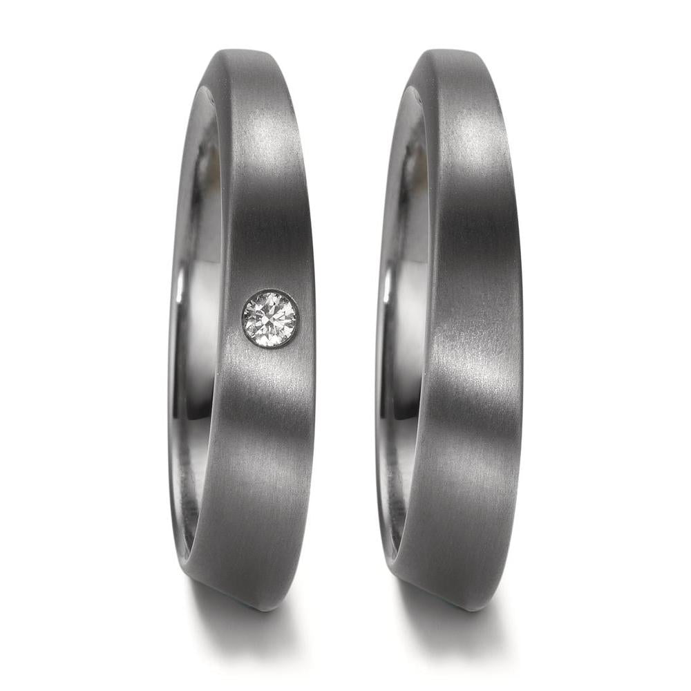 Partnerring 999 Tantal Diamanten 0.03 ct, w-si