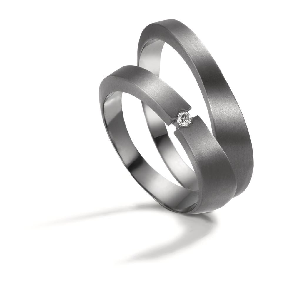 Partnerring 999 Tantal Diamanten 0.03 ct, w-si