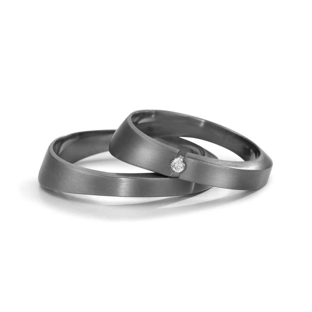 Partnerring 999 Tantal Diamanten 0.03 ct, w-si