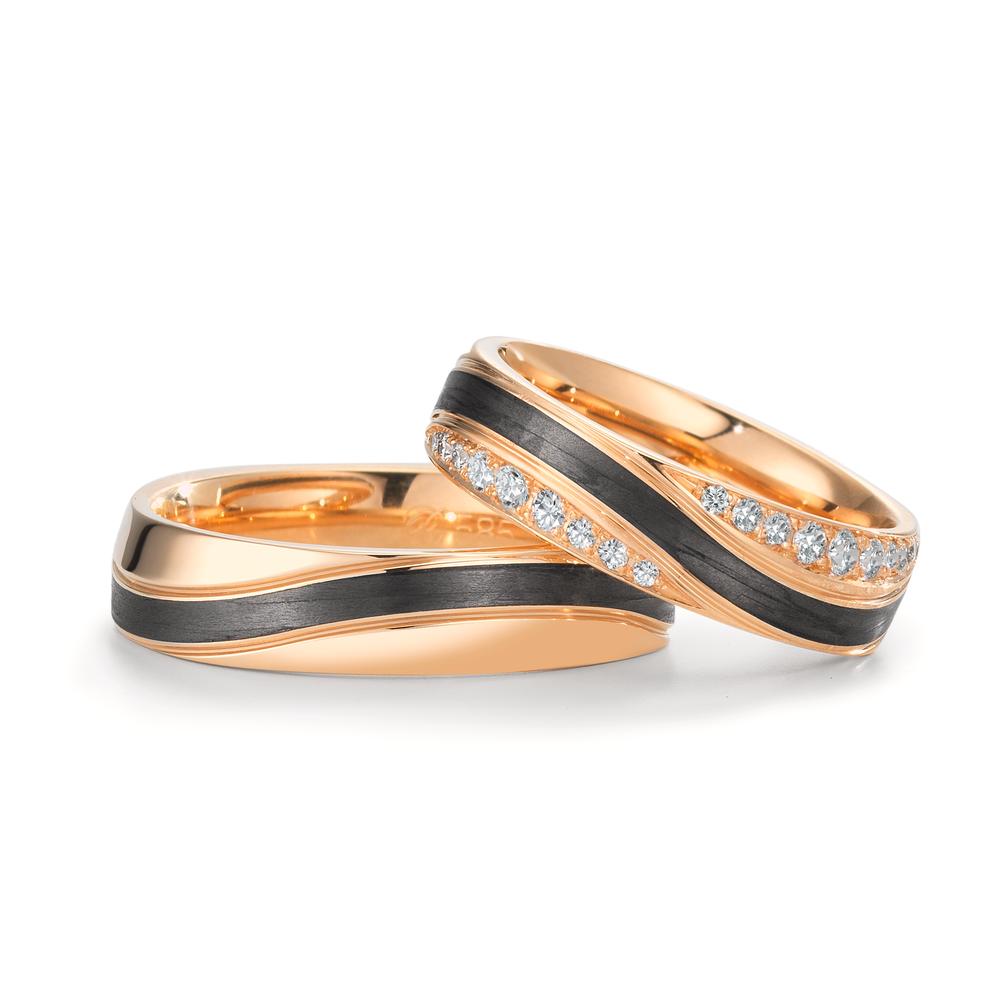 Partnerring 585/14 K Rosegold, Carbon
