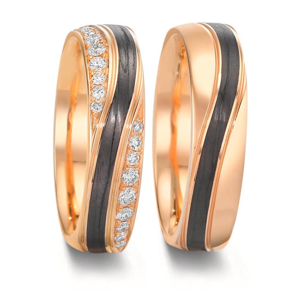 Partnerring 585/14 K Rosegold, Carbon