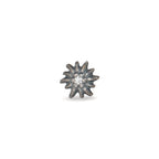 Ohrstecker 1 Stk Silber Zirkonia patiniert Edelweiss Ø7 mm