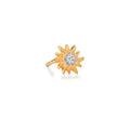 Ohrstecker 1 Stk 375/9 K Gelbgold Zirkonia bicolor Edelweiss Ø7 mm