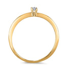 Solitär Ring 750/18 K Gelbgold Diamant 0.03 ct, w-si