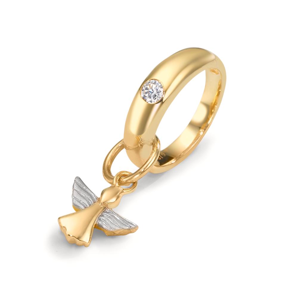 Taufring 375/9 K Gelbgold Zirkonia bicolor Schutzengel Ø11 mm