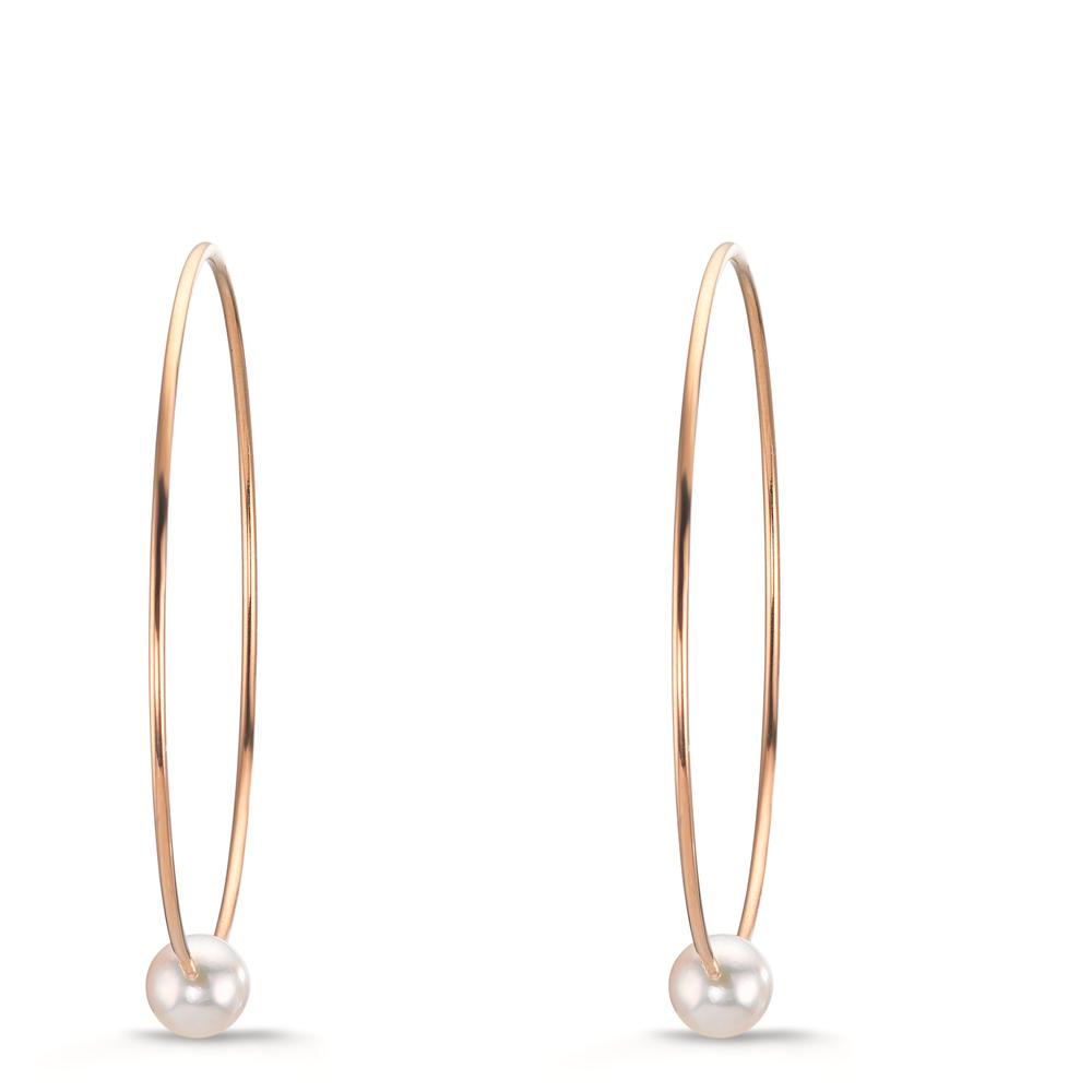 Creolen 750/18 K Rotgold Akoya Perlen, 6 mm