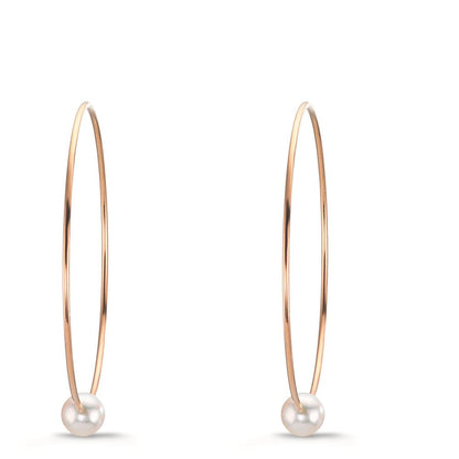 Creolen 750/18 K Rotgold Akoya Perlen, 6 mm