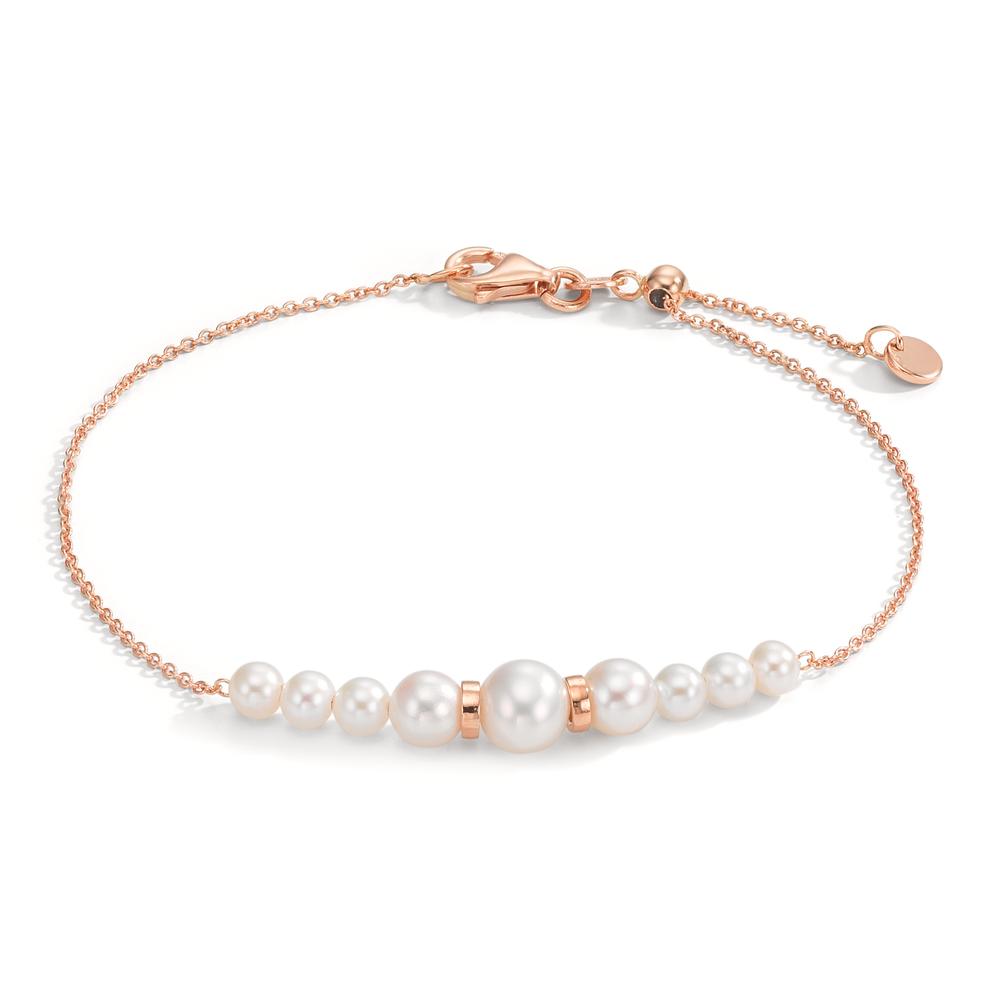 Armband 750/18 K Rotgold Süsswasserzuchtperle, 9 Perlen 15-18 cm verstellbar
