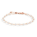 Armband 750/18 K Rotgold Süsswasserzuchtperle, 18 Perlen, 3.5 mm verstellbar
