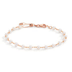 Armband 750/18 K Rotgold Süsswasserzuchtperle, 18 Perlen, 3.5 mm verstellbar