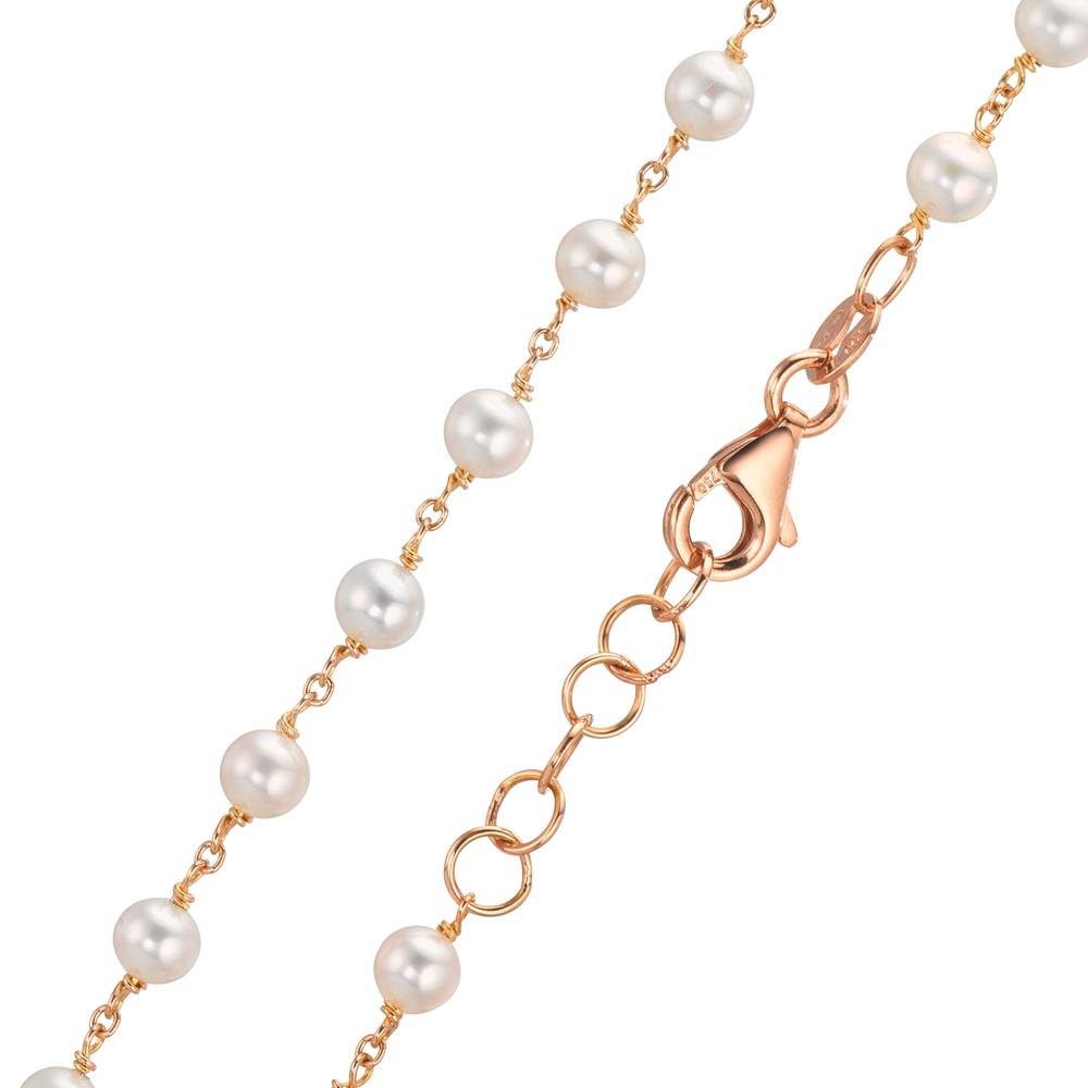 Collier 750/18 K Rotgold Süsswasserzuchtperle, 50 Perlen, 3.5 mm 41-42 cm verstellbar