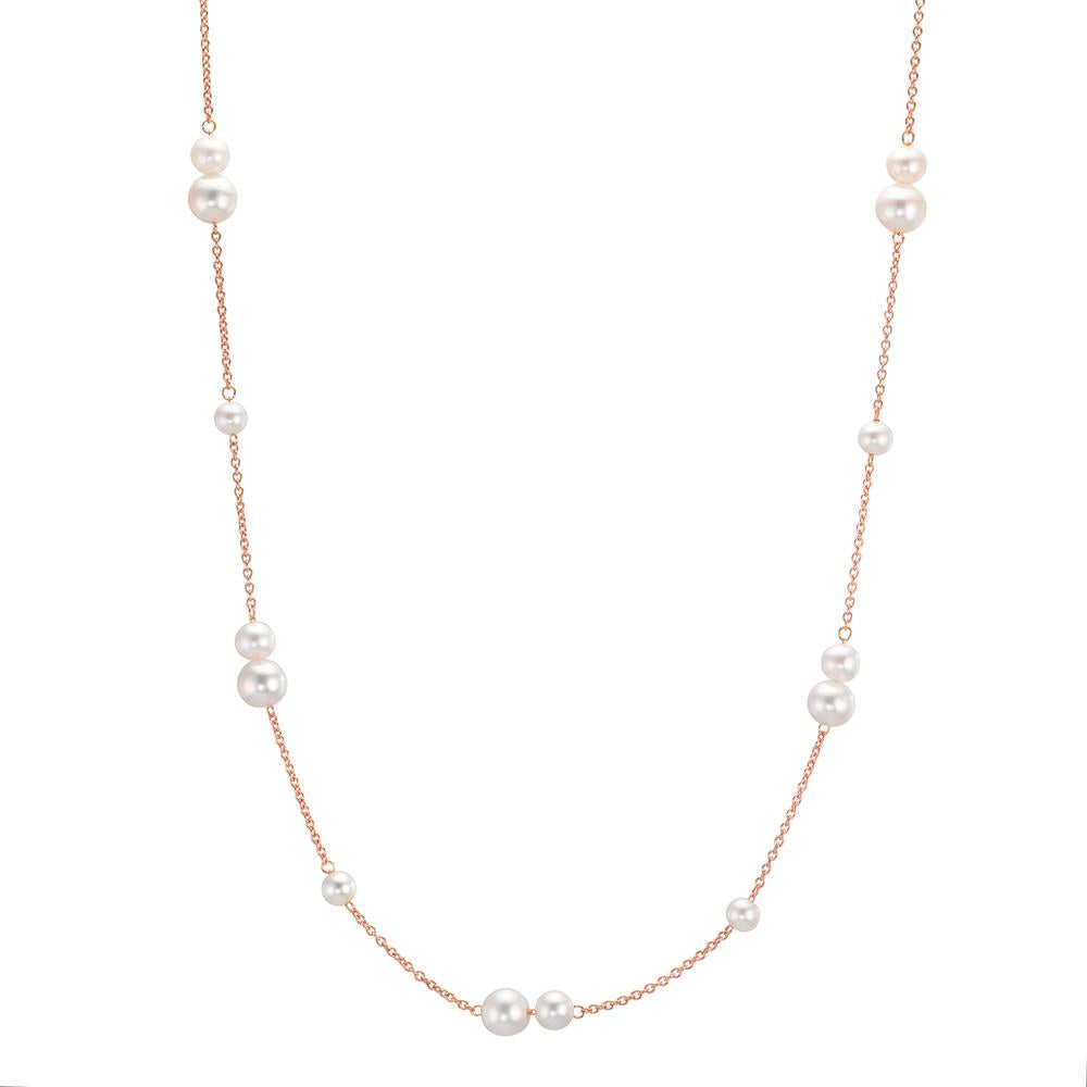 Collier 750/18 K Rotgold Süsswasserzuchtperle, 23 Perlen 3-5 mm 41.5-44 cm verstellbar