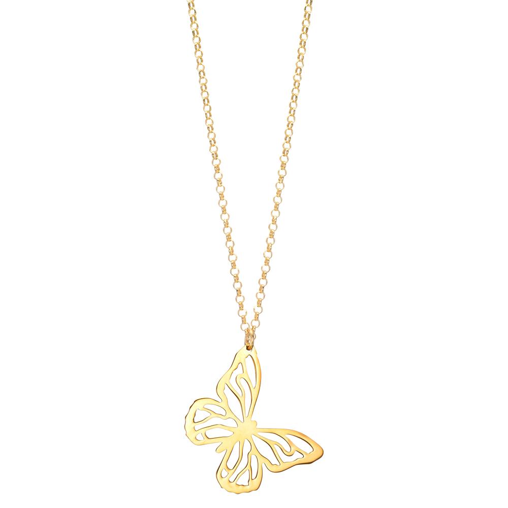Collier Silber gelb vergoldet Schmetterling 40-44 cm verstellbar