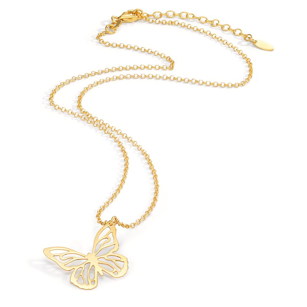 Collier Silber gelb vergoldet Schmetterling 40-44 cm verstellbar