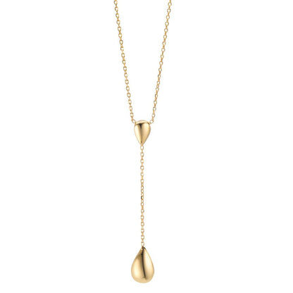 Y-Collier Silber gelb vergoldet Tropfen 40-44 cm verstellbar