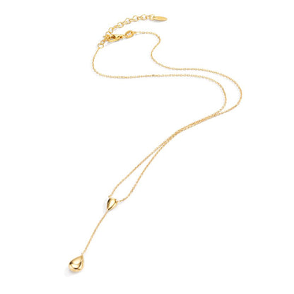 Y-Collier Silber gelb vergoldet Tropfen 40-44 cm verstellbar